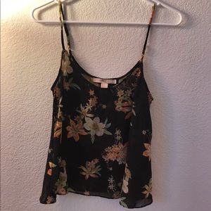 Forever 21 sheer floral tank top